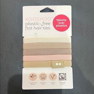 Plastic-Free Flat Hair Ties - Cream, Pink, Tan